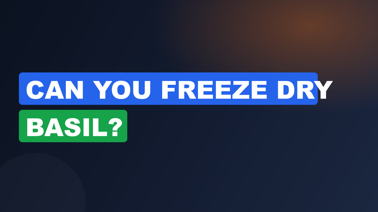 Can You Freeze Dry Basil?