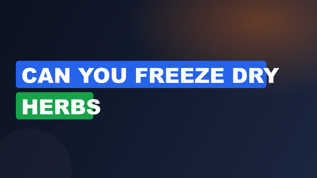 Can You Freeze Dry Herbs